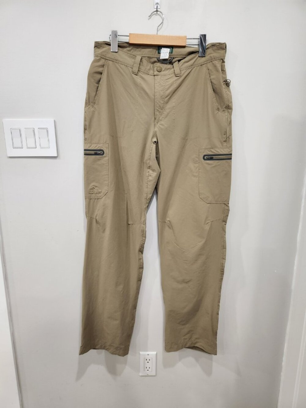 LL Bean Pants Men 36x32 Tan Cresta Water Resistant UPF 50 Hiking Gorpcore Nylon